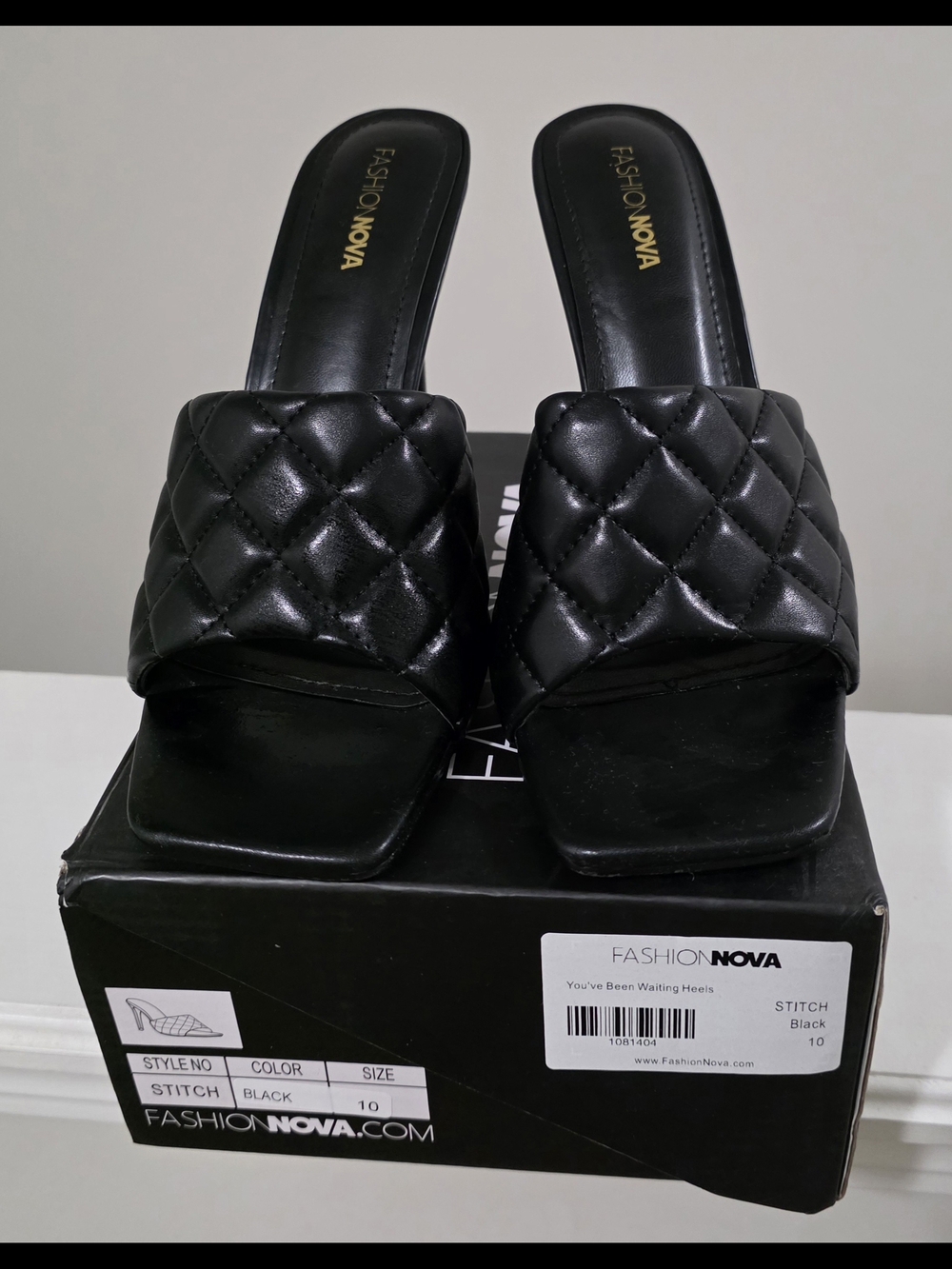 Fashion Nova Black Quilted Slide Mules - Picture 2 of 9